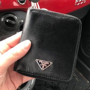 Prada wallet with zipper